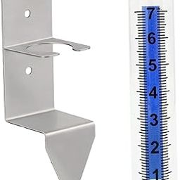 UJEAVETTE Rain Gauge Outdoor with Stainless Steel Rack Large Guage for Lawn Yard Porch Tube 21cmx4cm-22