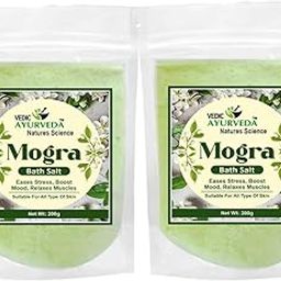 Vedic Ayurveda Mogra Bath Salt Combo | 2 x 200g | Floral Aromatherapy Spa Salt for Stress Relief & Skin Glow | Herbal Bath Soak for Men & Women-image-5