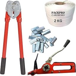 PackPro Combo Heavy-Duty Box Strapping Packing Tool Kit (Ratchet Tensioner, Crimper, Strap, and Clip) - High-Tensile, Corrosion-Resistant, Secure Packaging and Shipping (Heavy-Duty Strapping Kit)-image-3