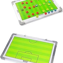 SLYK Portable Double-Sided Magnetic Coaching Board for Football, 18 x 12 inch, Professional Winning Strategy Training Assistant Tactics Board with Erasable Write-Wipe 2 in 1 Marker Pen-72