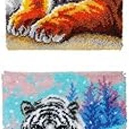 bnf® 2pcs Carpet Latch Hooking Kits DIY Rug Crochet Yarn Kits | Latch Hooking Kits | Latch Hooking | Rug Making | Needlecrafts & Yarn-15