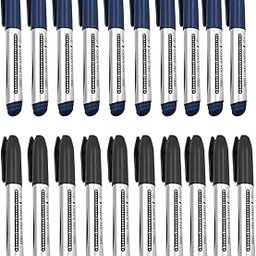 Oblivion Permanent Marker Pen Black & Blue Combo – Multipurpose Fine Tip, Fast-Drying, Smudge-Free Ink, Refillable, Water-Resistant, Suitable for Glass, Plastic, Office & Professional Use (Pack of 20)-27