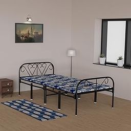 Sahni Foldable Furniture Round Back Single Bed with Hard Mattress (6ft x 3 ft)-picture-9