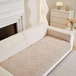 HOMETHREADS Innovative Premium Velvet Sofa Cover Mat with PVC Backing for Non-Slip Comfort (C_Beige, 3 Seater Small | 70x160cm)-image-50
