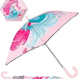 Umbrella for Kids with Cute Cartoon Print Manual Open Compact Folding Design Lightweight and Durable Rain Cover for Boys and Girls Age 3+-image-97