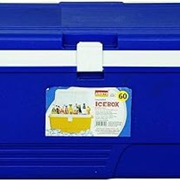 Dhwani Enterprise Plastic Ice Box with Vent Lid, 60 Liter, Blue/Red-image-13
