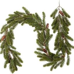 MERISHOPP Christmas Garland Rustic Greenery Vine for Table Centerpieces Home Fireplace Green with Cone| Artificial Flower Bouquet | Floral Décor for Home-image-20