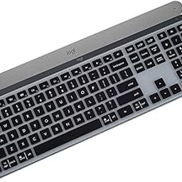 Keyboard Cover Skin for Logitech MX Keys S/Logitech MX Keys Advanced Wireless Illuminated Keyboard/Logitech Craft Wireless Keyboard, Logitech MX Keys/Craft Keyboard Skin Protector Accessories-Black-30