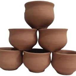 LKC Clay Cup/Mitti Ke Cup/kulhad/Custard Cup/Dahi Bowl Pack of 6 Pieces Fully Large Size; Brown-image-26