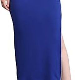 Swishin Royal Blue Side Slit Zipper Skirt for Women | High Waist Slim Fit | Stylish Elegant |Size-XS to XL-image-60