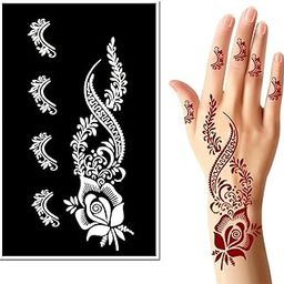 Mehndi Sticker Designs for Hands, Feet, Words, Set of Sheets-image-13