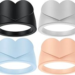 Ring Protector for Working Out 4PCS Silicone Ring Guards for Men and Women Heart-Shaped Wedding Bands Cover Protector-image-73
