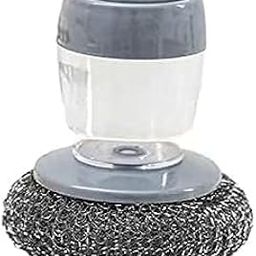 DHYANI Tar Brush Dish Cleaning Brush with Liquid Dispensar Palm Dish Cleaning 1 PCS, Not Crack or Scratch Your Skin, Wire Ball Scrubber Dishes Pot Pan Sink Scrubbing-picture-21