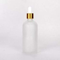 JARBAZAAR (SET OF 6 BOTTLES) 100ML CLEAR FROSTED GLASS DROPPER BOTTLE Empty Refillable Oil Dropper Bottles Cosmetic Sample Container Jars with Glass Eye Dropper 100% leak proof-1