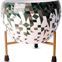 VINAMRA28 - Small 4inch Apple Green Decorative Pot with 3inch Metal Stand for Indoor Plants | Rust Free Metal Plant Pots with Stand for Home/Living Room/Balcony/Garden | 13cm(L) X 17cm(W)-image-32