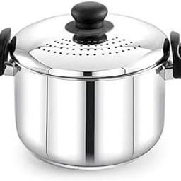 EUROStyle Stainless Steel Strainer Pot with Lockable Lid 4 Litre Cookware for Soup, Rice, Pasta, Vegetables 3-Layer Sandwich Bottom Induction & Gas Compatible-image-94
