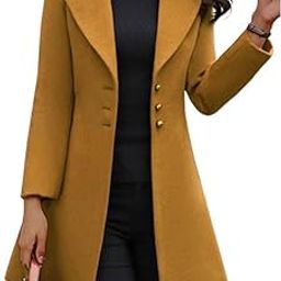 Autumn and Winter Mid-Length | Women's Woolen Coat | Slim Fit Ladies Lapel Solid Color Jacket-image-33