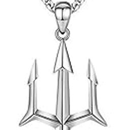 Trident Pendant Necklace Silver for Men Locket with Chain Stainless Steel Neck Chain for Men | Jewellery Accessories for Boys | Gifts for Boyfriend & Husband-image-76