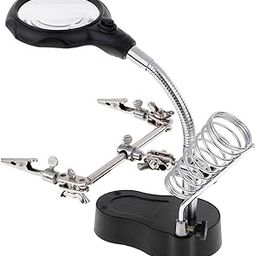 2 Helping Hand Clip LED Magnifying Glass Soldering Iron Stand Lens Magnifier-picture-26