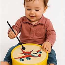 Kids Musical Drum Set – Big Size Toy Drum with 2 Sticks | Lightweight, Durable Plastic Drum with Rope Lacing & Non-Toxic, Musical Instrument for Boys & Girls-image-32
