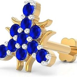 925 Sterling Silver 18K Gold Plated Triple Radiance Nose Pin for Women and Girls | With Certificate of Authenticity and 925 Stamp-image-68
