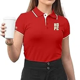 fighterhero Women's Polo T-Shirt | Cotton Rich | Globally Certified Fabric | Wrinkle-Resistant | Colors Dont Fade | Regular Fit | Hope Design-picture-14