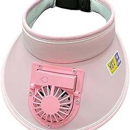 Beach Hat Sunshade Cap with Fan Wide Brim Versatile for Casual Everyday Wear Pink-image-49