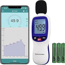 Decibel Meter Data Logger Bluetooth Sound Decibel Meter, Compatible with Smartphone for App Data Records 30dB to 130dBA Sound Level Meter Portable SPL Meter for Classroom Home Office-47
