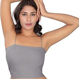 Women’s Seamless Camisole Bralette | Nylon Spandex Crop Top | Soft & Comfortable | Spaghetti Strap | Regular Fit Cami Tank Top for Girls-image-1