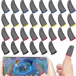 New Gaming Finger Sleeves 30 Pcs Finger Sleeves for Mobile Game Touchscreen Finger Thumb Sleeves Set Anti-Sweat Breathable Finger Covers for Playing Mobile Phone Games PUBG(15 Pair)-18