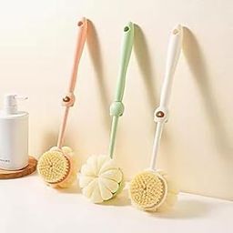 BLUE CRANE 2 IN 1 Back Body Bath Brush with Bristles and Loofah Back Scrubber with Curved Long Handled for Skin Exfoliating Bath, Massage Bristles Suitable for Wet or Dry, Men and Women-image-86