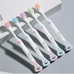 RUJVE 2 In 1 Soft Manual Toothbrush And Tongue Cleaner Scraper For Men And Women, Kids, Adults-Set Of 5 Pcs (Multicolour)-image-10