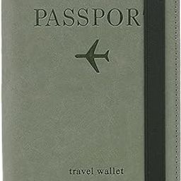 Passport Travel Holder Cover Case with Elastic Strap,T Tersely PU Leather RFID Blocking Document Organizer Protector,for Credit & ID Cards, Boarding Passes, Green, fashion-picture-47