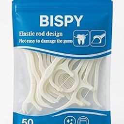 Bispy Dental Floss Picks for Teeth Cleaning – 50 Count | Elastic Rod Design | Gentle on Gums | Oral Hygiene Tool with Resealable Pack | Floss Sticks for Deep Cleaning-picture-14