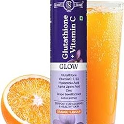 Nature's Island Glow Glutathione Tablets for Glowing Skin | 15 Effervescent Tablets with 500mg L-Glutathione, Vitamin C, Hyaluronic Acid, Zinc, Grape Seed, Astaxanthin | Sugar -free Antioxidant & Skin Glow Supplement for Clear Skin (15 count (Pack of 1), Orange)-image-46