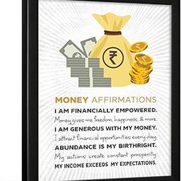 Chaka Chaundh - Money Affirmations Quotes Wall Frames - Finanace Quotes Wall Frames - Account - quotes frames - (14 X 11 Inches)-image-46
