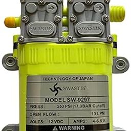SWASTIK High Pressure Water Pump, 12V DC, 250 PSI, 10 LPM Flow Rate, Double Motor Diaphragm Pump, Model SW-9297-image-17