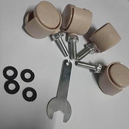 Pedestal Fan Base Bottam Wheel 5mmThread Type 4Pcs Washer an Spanner Set Sandal Colour-image-12