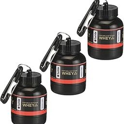True Indian Amazing Whey loader Protein Carry Funnel Portable Protein Funnel Whey or Supplement Powder Combo Pack of 3 Carrying Whey Funnel and Container Box with Key-Chain (Black)-image-9