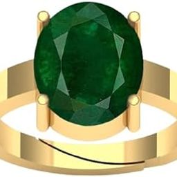 11.25 Ratti 10.50 Carat Emerald Panna Gemstone Gold Plated Adjustable Ring Leb Certified For Women And Men (Gold)-image-92