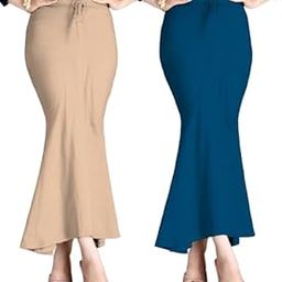 Women’s Perfect Curvy Look Saree Shapewear (Cream to Teal Petticoat Combo (XXL)_pc)-image-96