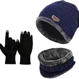 Winter Cap with Gloves for Men | Woolen Cap for Women & Men for Winter Wear | Stylish Soft Winter Caps and Muffler with Gloves for Boys & Girls for Warm Wear.-image-41