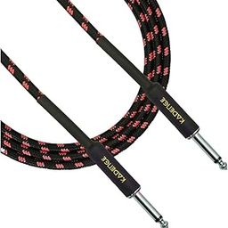 Kadence Guitar Cable 16.5Ft (5Mtr) Instrument Cable Bass Amp Cord for Electric Guitar, Bass, Mandolin, Pro Audio (Right Angle to Straight) TRS 6.3mm Jack/Jack, Black-26