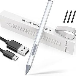 YORUNOHOSHI Stylus Pen for Microsoft Surface Pro 9/X/8/7/6/5/4/3, Go/Go2/Go3, Book4/3/2, Laptop/Studio (Silver)-22