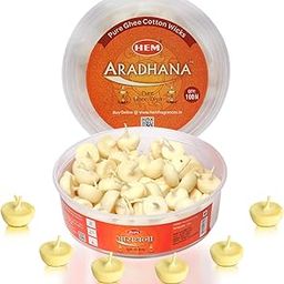 Hem Aradhna Pure Ghee Diya with Batti Pack of 100 Diyas | Pooja Room Items for Home | Wax Free | Ghee Wicks for Prayers, Rituals & Special Occasions | Burning Time: 30 mins-image-97