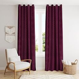 VIRIDIAN DECOR Polyester Coin Punching Long Door Curtain Parda Pack of 2 Piece for Living Room Bedroom Kitchen Room Darkening Home Size - Width 4 ft X 9 ft Length Color Violet-image-38