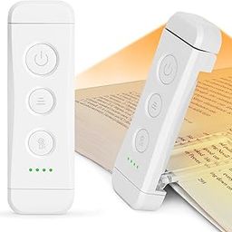 Glocusent Usb Rechargeable Book Light For Reading In Bed, Portable Clip-On Led Reading Light, 3 Amber Colors & 5 Brightness Dimmable, Compact & Long Lasting, Perfect For Book Lovers, Kids - Abs-10