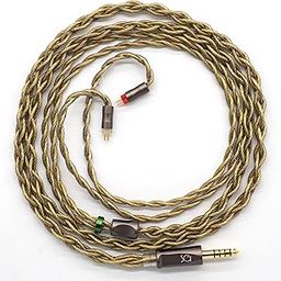 SoundsGood Ehecatl Handmade Ricable Gold Plated Silver Plated High Purity Monocrystalline Copper OCC Hybrid Mixing Wire Earphone Upgrade Cable Replacement Cable High Grade (2Pin(CIEM)-4.4mm-20
