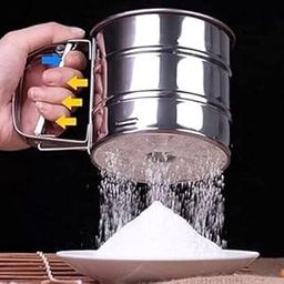 SYUTA Stainless Steel Flour Sifter/Atta Chhani – Hand Press Design, Corrosion-Resistant Large Capacity Sieve Cup for Flour, Sugar & Coffee Powder | Atta Chalni-image-100