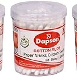 Dapson Cotton Buds, 100 Stems, 200 Tips, Paper Sticks (Pack Of 3)-image-98
